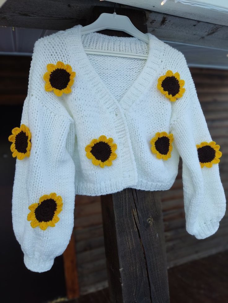 Handcrafted Sunflower Cardigan