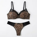 Leopard Plus Size Padded Bra Set
