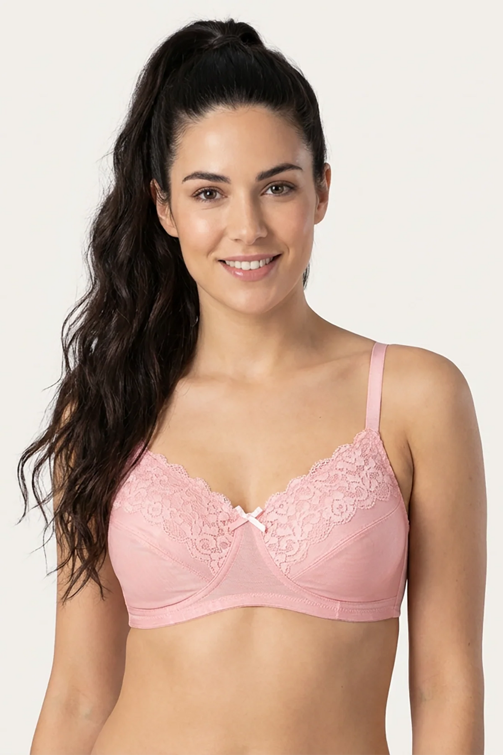 Cansu Non Wired And Non Padded Cotton Bra  | Soft Cotton Everyday Bra with Lace Detail
