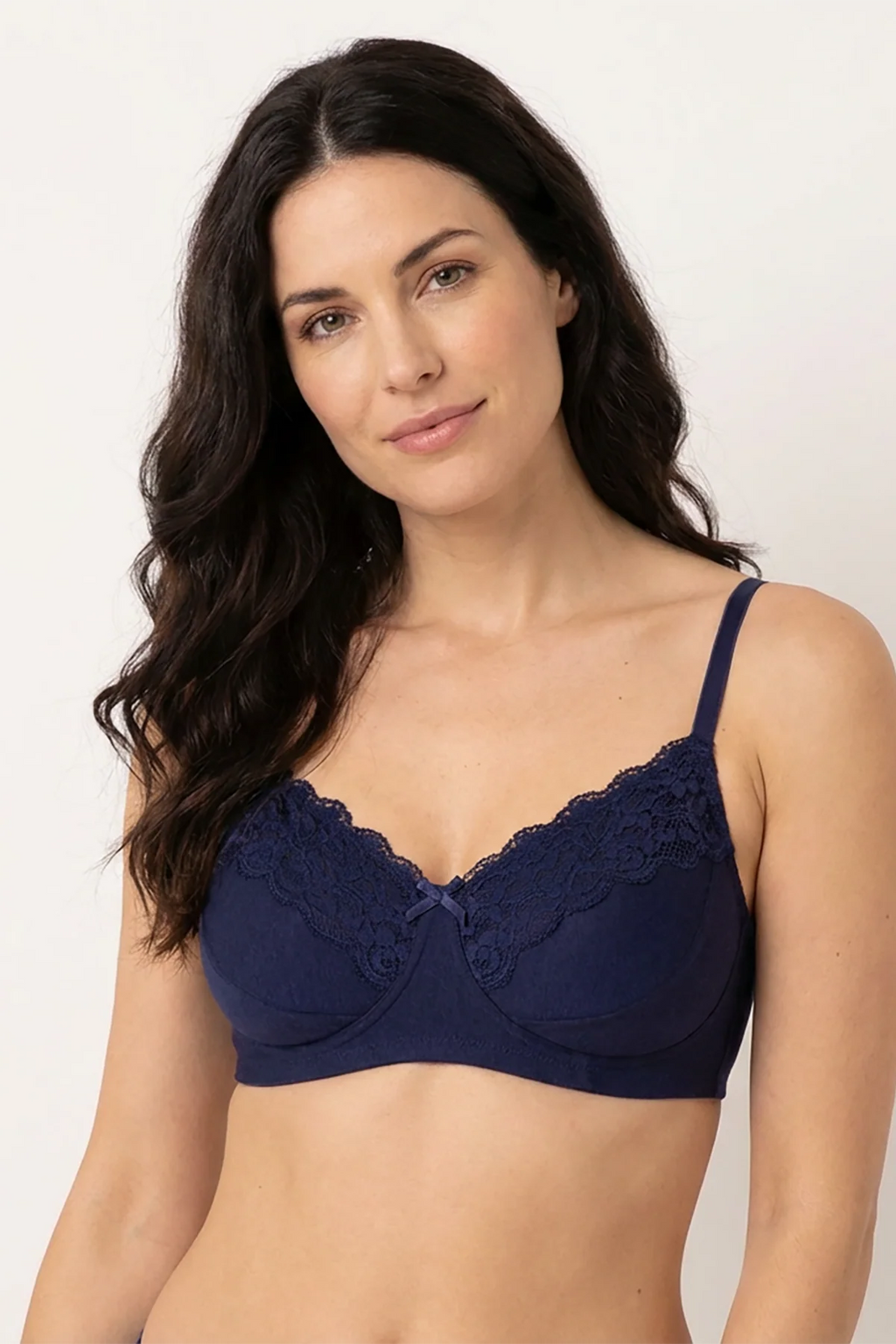 Cansu Non Wired And Non Padded Cotton Bra  | Soft Cotton Everyday Bra with Lace Detail