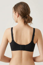 Seamless Bonded Bra Black – Back view with hook closure