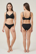 Seamless Bra Black – Front and back view