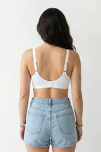 Seamless Support Bra Pink – Back view with hook closure