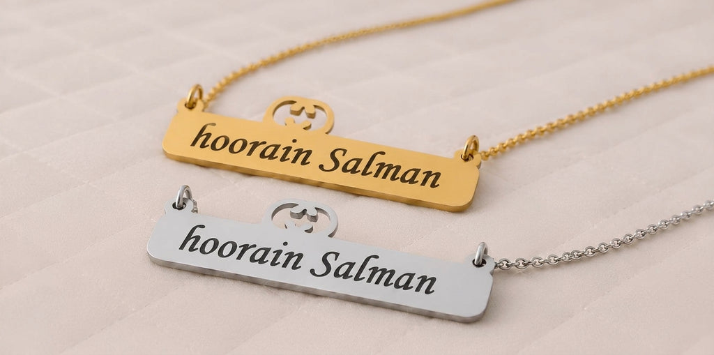 Gucci Signature Name Necklace - Gold & Silver with Couple Names