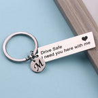 Silver Metal Coin Keychain - Drive Safe I Need You Here With Me
