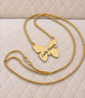 Customized Butterfly Neck Locket - Golden with Name Engraving