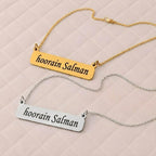 Iconic Name Bar Necklace - Gold and Silver Finish Close-up
