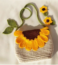 Crochet Sunflower Crossbody Bag