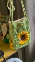 Crochet Sunflower Mini Bag