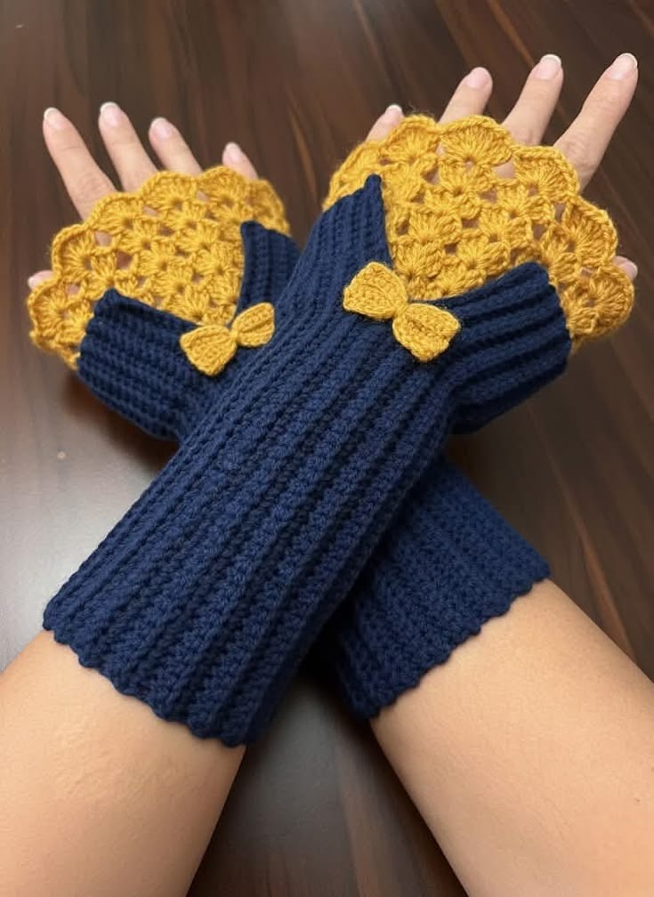 Crochet Lace Fingerless Gloves