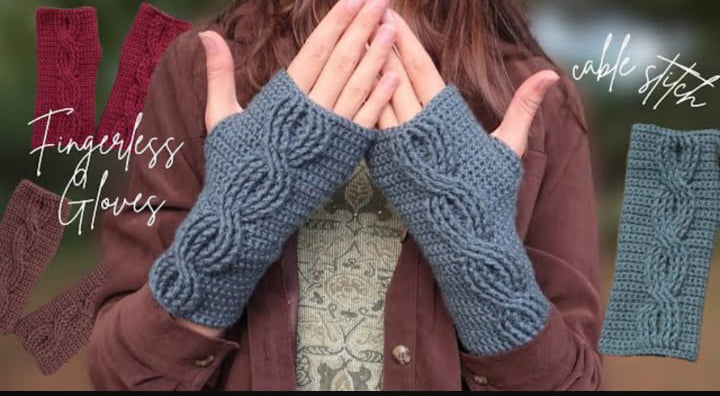 Cable Stitch Fingerless Gloves