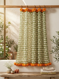 Handcrafted Green Crochet Dupatta with Marigold Border