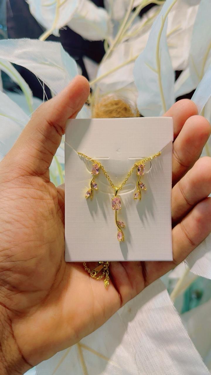 Vine Crystal Necklace Set