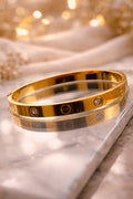 Gold Crystal Bangle Bracelet