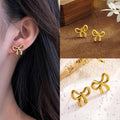 Gold Bow Stud Earrings