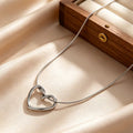 Silver Open Heart Pendant Necklace