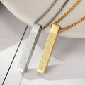 Arabic Calligraphy Bar Pendant Necklace
