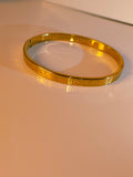 Gold Engraved Bangle Bracelet