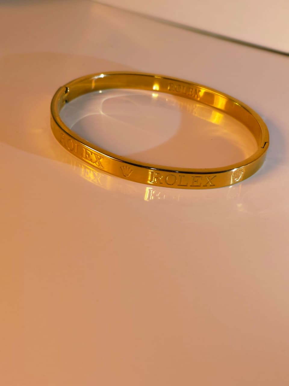 Gold Engraved Bangle Bracelet