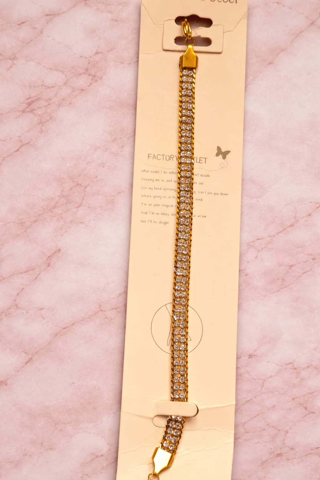 Gold Double Row CZ Tennis Bracelet