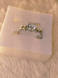 Silver Bat Wing CZ Solitaire Ring