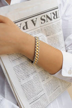 Two-Tone Gold & Silver Watch Link Bracelet