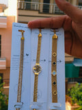 Gold Stainless Steel 3-Piece Bracelet Collection Set