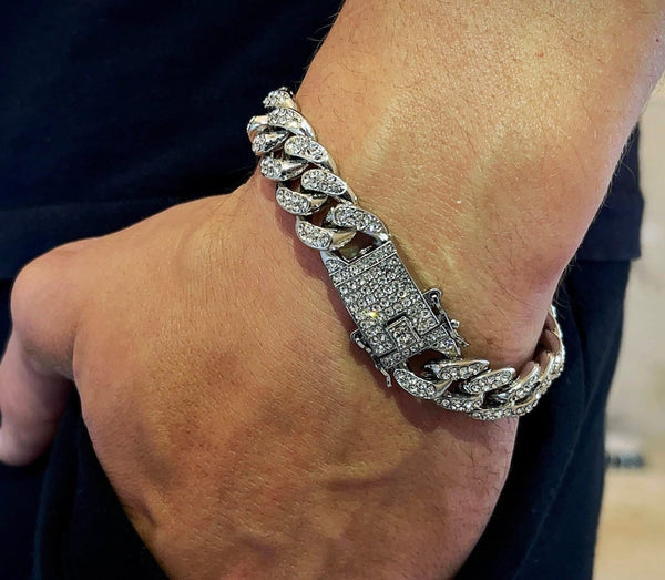 Iced-Out Full CZ Miami Cuban Link Bracelet