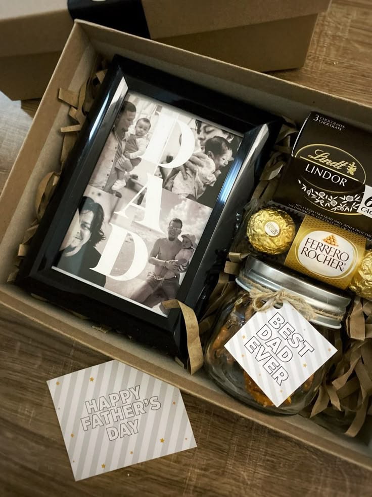 Father Day Gift Box – DAD Photo Frame, Lindt Lindor, Ferrero Rocher & Honey Jar