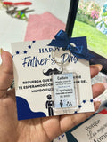 Happy Father Day Keychain Card – Acrylic Keychain with Heartfelt Message & Navy Bow