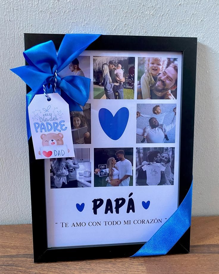 PAPÁ Te Amo Con Todo Mi Corazón – Personalised Father Day Photo Collage Frame