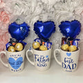 Father's Day Chocolate Mug Bouquet – Ferrero Rocher, Milky Way & Blue Heart Balloon