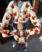 Handcrafted Red Rose Cardigan