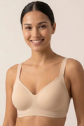 Seamless Bonded Bra – Wire-Free Comfort Bra in Beige