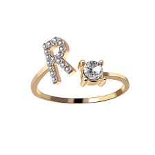 A-Z Letter Adjustable Opening Gold Rings