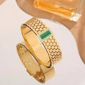 Green Gem Gold Gala Cuff
