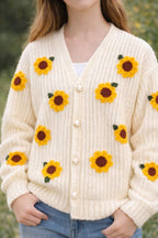 Handcrafted Sunflower Cardigan