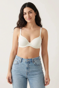 Cheree Wired Padded Cotton Bra - Olive Front View
