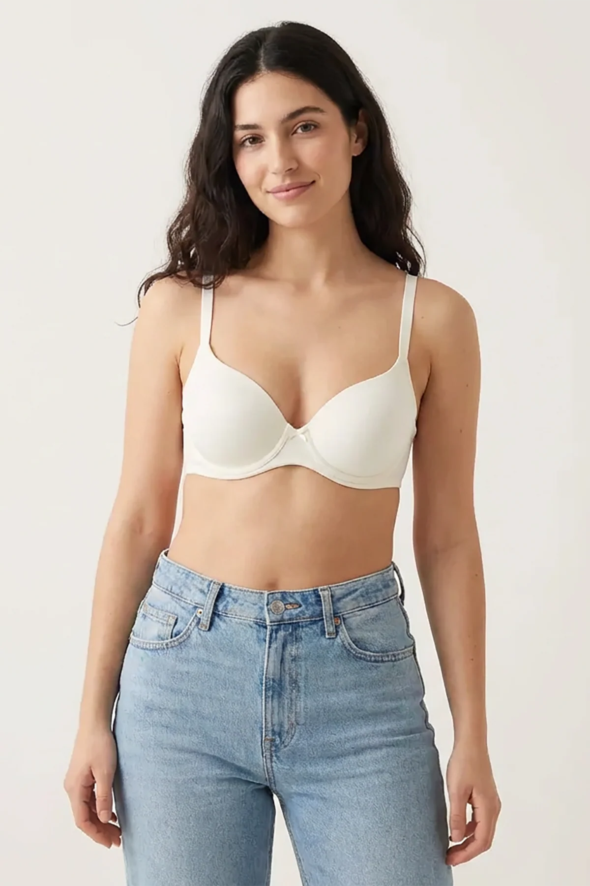 Cheree Wired Padded Cotton Bra - Olive Front View