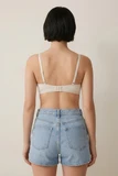 Alma Non Padded Cotton Bralette - Black Back View
