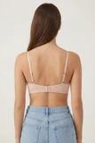 Alma Non Padded Cotton Bralette - Nude Back View 4