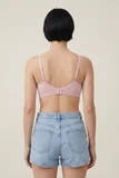 Alma Non Padded Cotton Bralette - Nude Back View