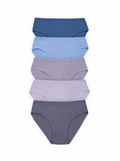 Willow Mid Rise Cotton Panty Pack of 5 - Navy, Sky Blue, Taupe, Lavender & Charcoal
