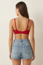 Cosima Wired Push Up Bra - Red Back View